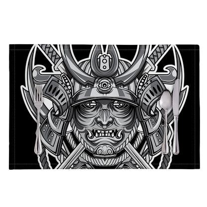Silver Samurai Mask Print Placemat