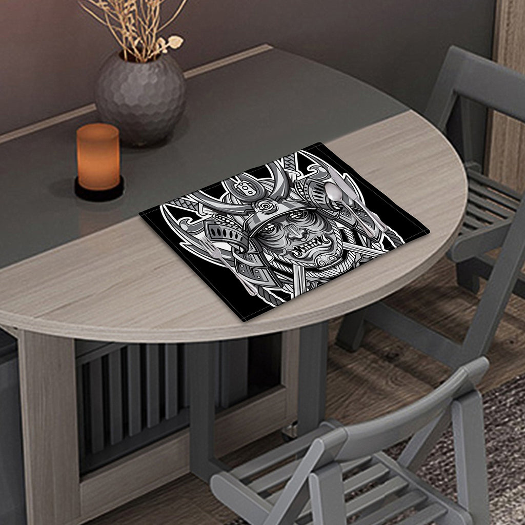 Silver Samurai Mask Print Placemat