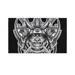 Silver Samurai Mask Print Polyester Flag