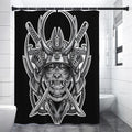 Silver Samurai Mask Print Premium Shower Curtain