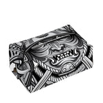Silver Samurai Mask Print Rectangle Tissue Box Cover