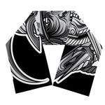 Silver Samurai Mask Print Scarf