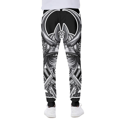Silver Samurai Mask Print Scuba Joggers