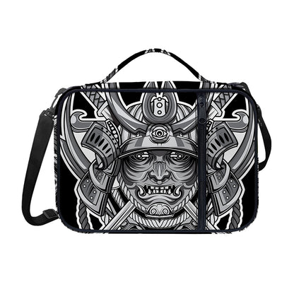 Silver Samurai Mask Print Shoulder Strap Bible Bag