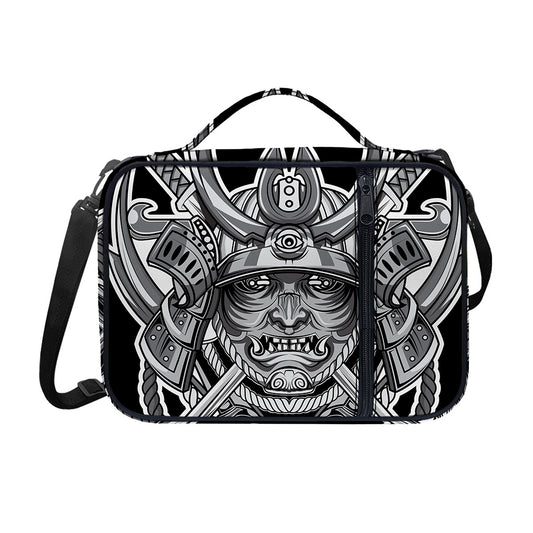 Silver Samurai Mask Print Shoulder Strap Bible Bag