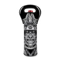 Silver Samurai Mask Print Single Neoprene Wine Tote