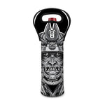 Silver Samurai Mask Print Single Neoprene Wine Tote