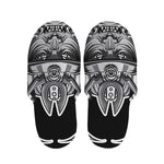 Silver Samurai Mask Print Slippers