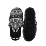 Silver Samurai Mask Print Slippers
