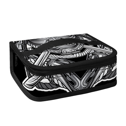 Silver Samurai Mask Print Small Lunch Bag