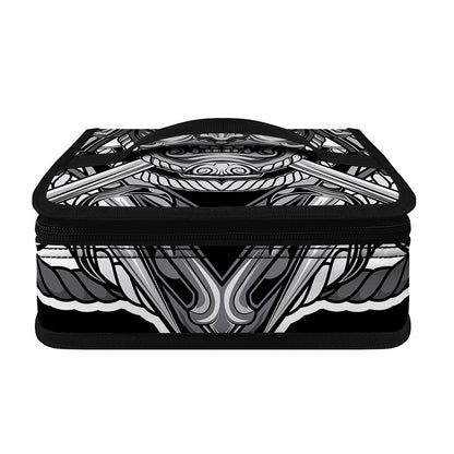 Silver Samurai Mask Print Small Lunch Bag
