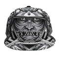 Silver Samurai Mask Print Snapback Cap