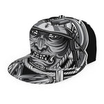 Silver Samurai Mask Print Snapback Cap