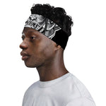 Silver Samurai Mask Print Sports Headband