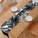 Silver Samurai Mask Print Table Runner