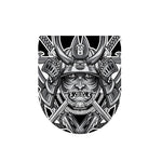 Silver Samurai Mask Print Toilet Lid Cover