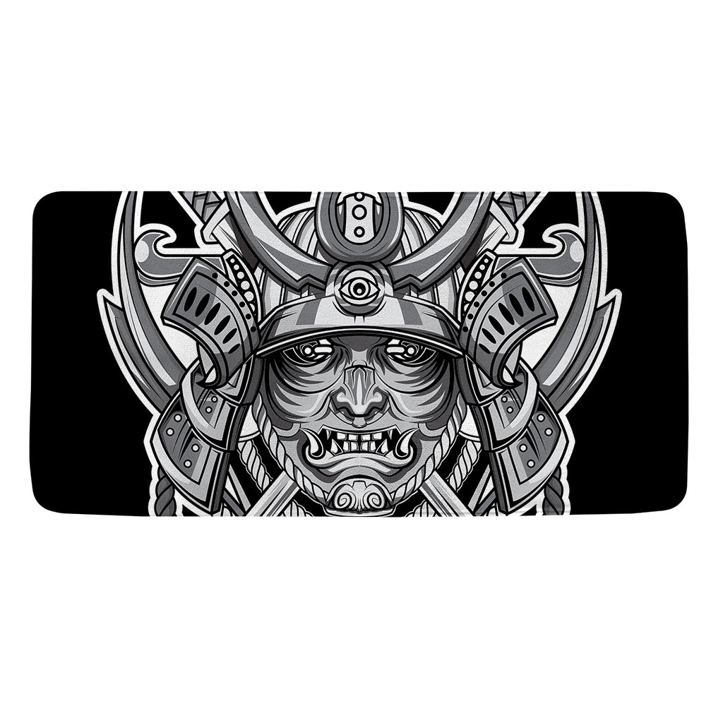 Silver Samurai Mask Print Towel