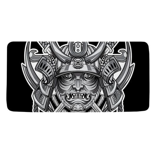 Silver Samurai Mask Print Towel