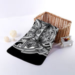 Silver Samurai Mask Print Towel