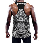 Silver Samurai Mask Print Training Tank Top