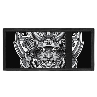 Silver Samurai Mask Print Trifold Wallet