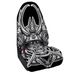 Silver Samurai Mask Print Waterproof Car Seat Cover