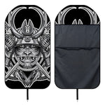 Silver Samurai Mask Print Waterproof Car Seat Cover