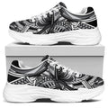 Silver Samurai Mask Print White Chunky Shoes