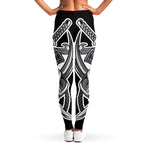 Silver Samurai Mask Print Women's Leggings