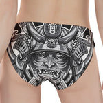 Silver Samurai Mask Print Women's Panties