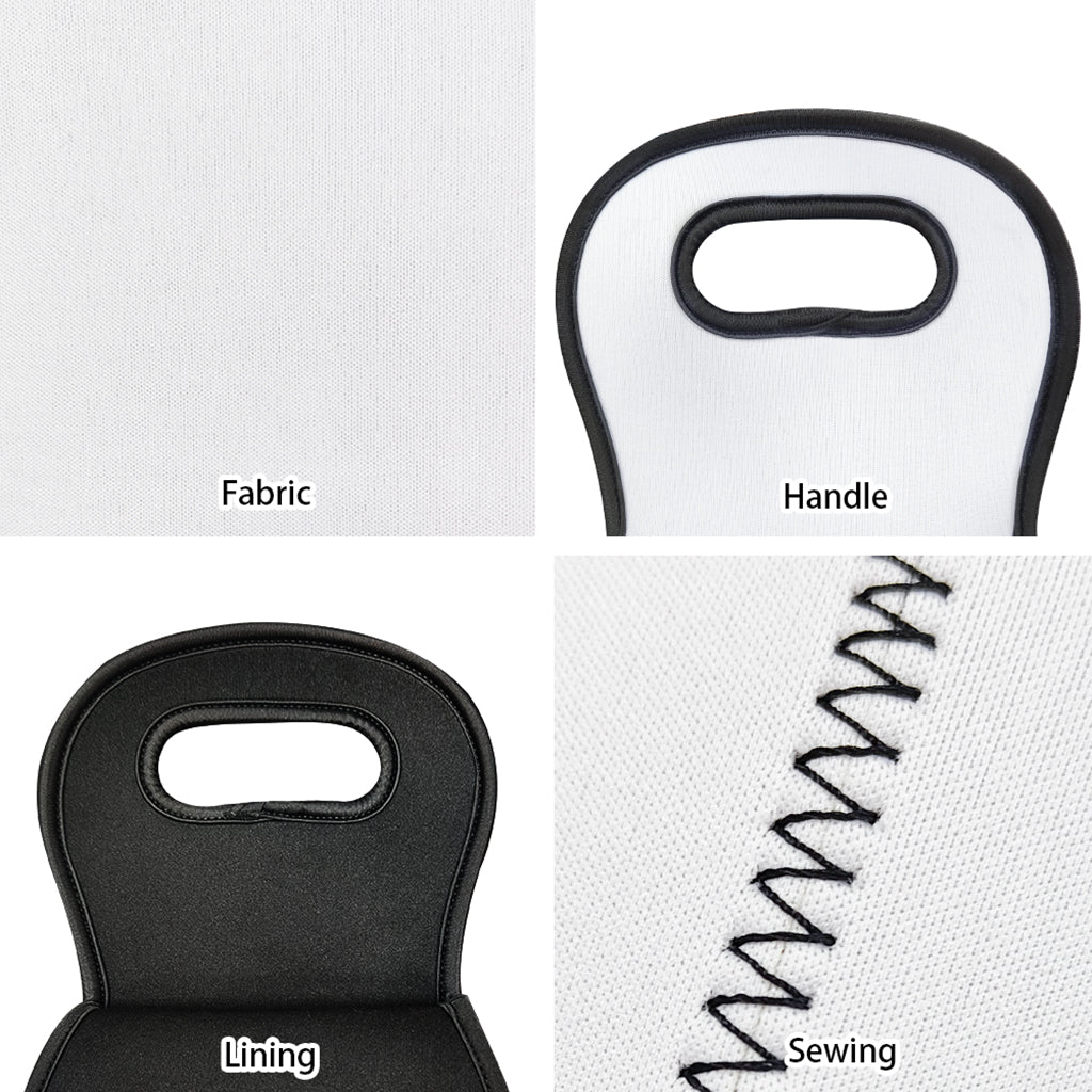 Black And White Feather Pattern Print Single Neoprene Wine Tote