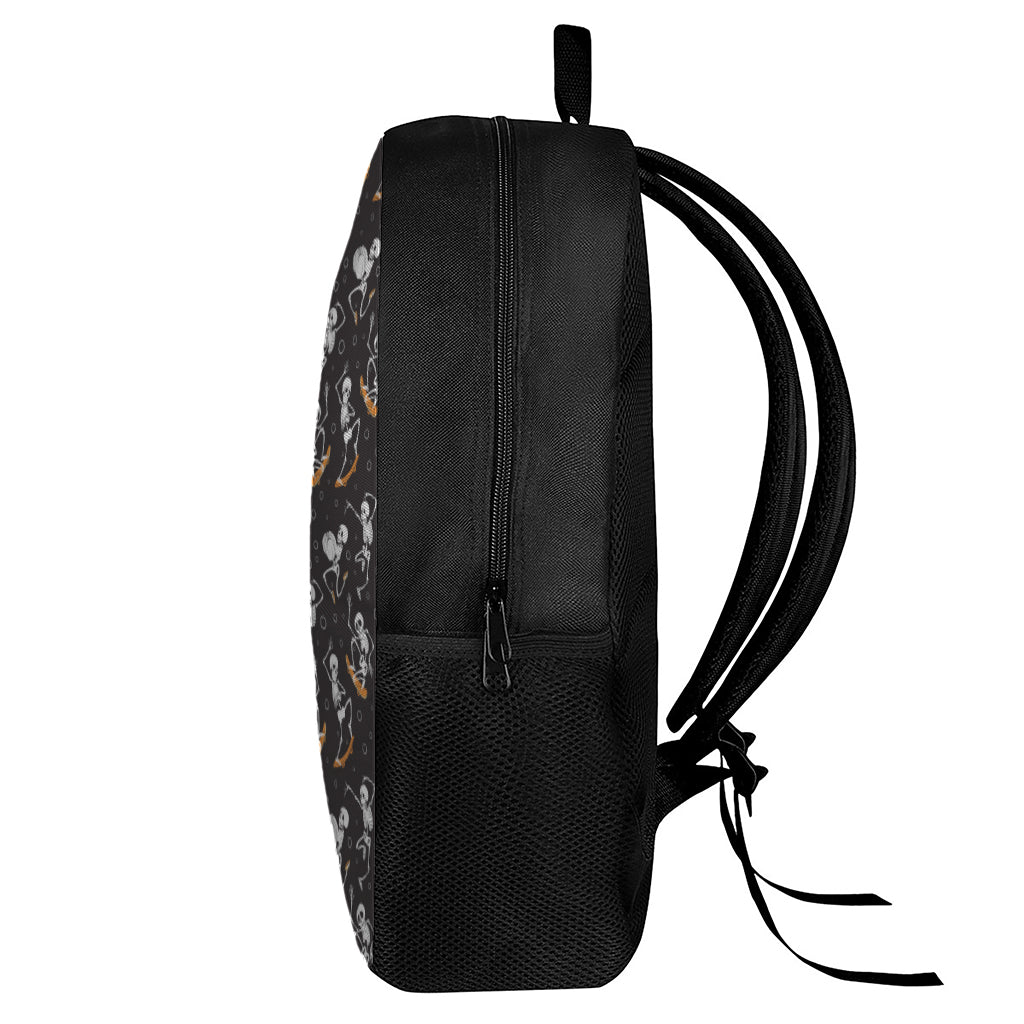 Skateboarding Skeleton Pattern Print 17 Inch Backpack