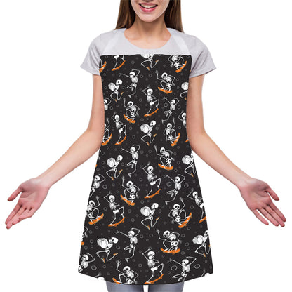 Skateboarding Skeleton Pattern Print Adjustable Apron