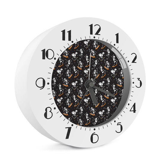 Skateboarding Skeleton Pattern Print Alarm Clock