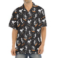Skateboarding Skeleton Pattern Print Aloha Shirt