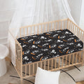 Skateboarding Skeleton Pattern Print Baby Crib Sheet
