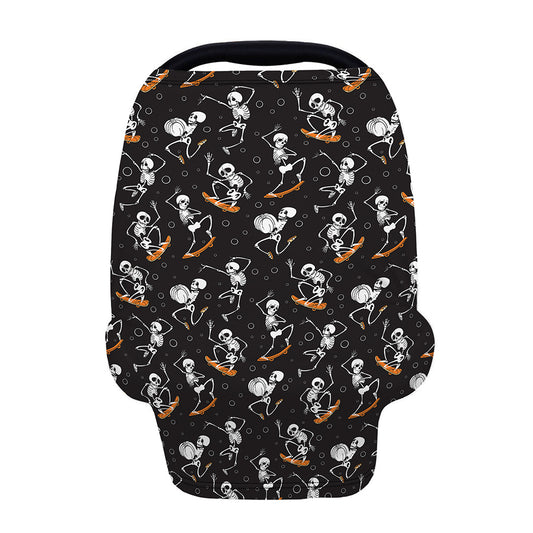 Skateboarding Skeleton Pattern Print Baby Seat Cover