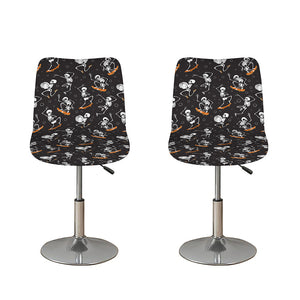 Skateboarding Skeleton Pattern Print Bar Stool Covers