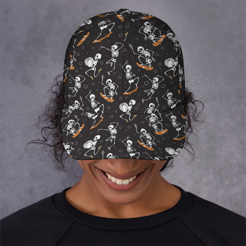Skateboarding Skeleton Pattern Print Baseball Cap