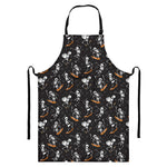 Skateboarding Skeleton Pattern Print Bib Apron With Pocket