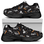 Skateboarding Skeleton Pattern Print Black Chunky Shoes