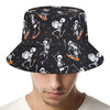 Skateboarding Skeleton Pattern Print Bucket Hat