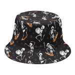 Skateboarding Skeleton Pattern Print Bucket Hat