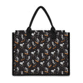 Skateboarding Skeleton Pattern Print Canvas Tote Bag