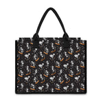 Skateboarding Skeleton Pattern Print Canvas Tote Bag