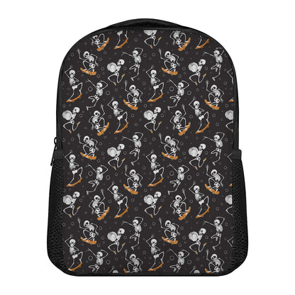Skateboarding Skeleton Pattern Print Casual Backpack