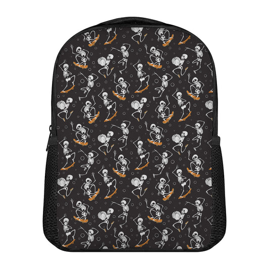 Skateboarding Skeleton Pattern Print Casual Backpack
