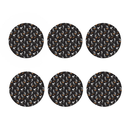 Skateboarding Skeleton Pattern Print Coaster Set