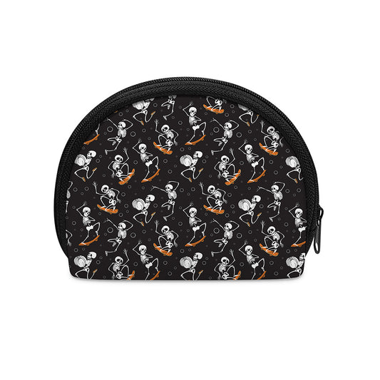 Skateboarding Skeleton Pattern Print Coin Purse
