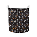 Skateboarding Skeleton Pattern Print Collapsible Laundry Basket